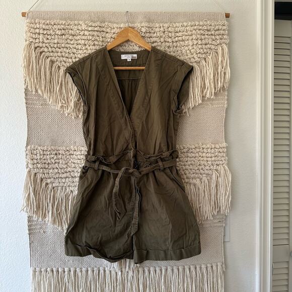 Marissa Webb Collective Olive Canvas Romper - Picture 1 of 8